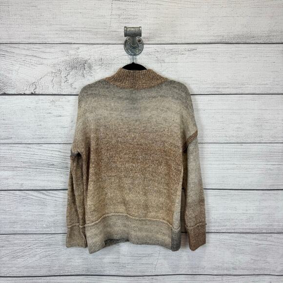Westbound Women's Tan Gray Mock Neck Wool Blend Sweater Size Medium Petite - Picture 7 of 8